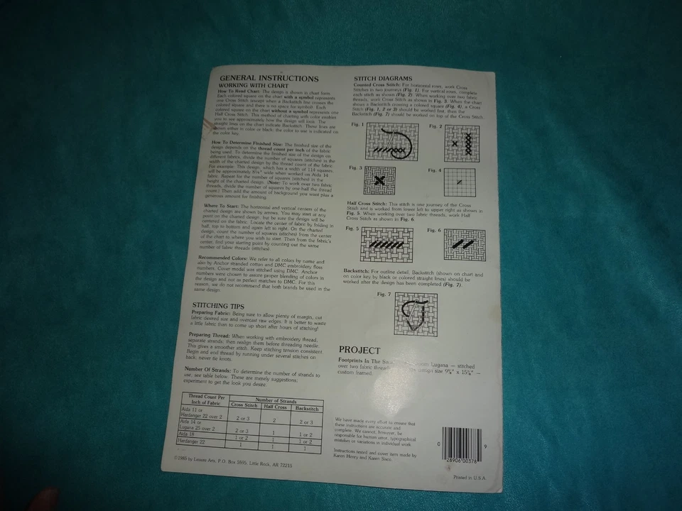 2-Cross Stitch Leisure Arts Leaflet 378 Footprints in the Sand+PSALMS 315 1980's - Image 3 of 4