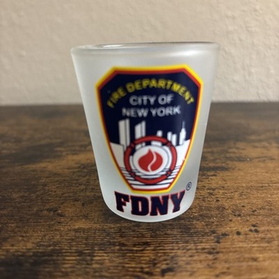 FDNY 2006 Fire Department City of New York Frosted Shot Glasses