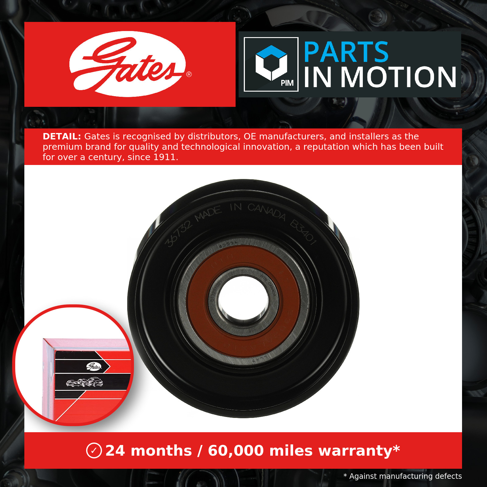 V-belt pulley Metal T36732 GATES for SUBARU FORESTER XV IMPREZA Saloon BRZ - Image 18