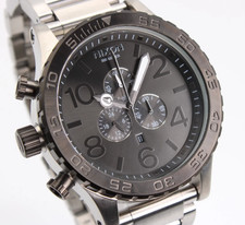 NIXON 51-30 A083-1762 Chrono Silver Gunmetal Men's Watch 51mm