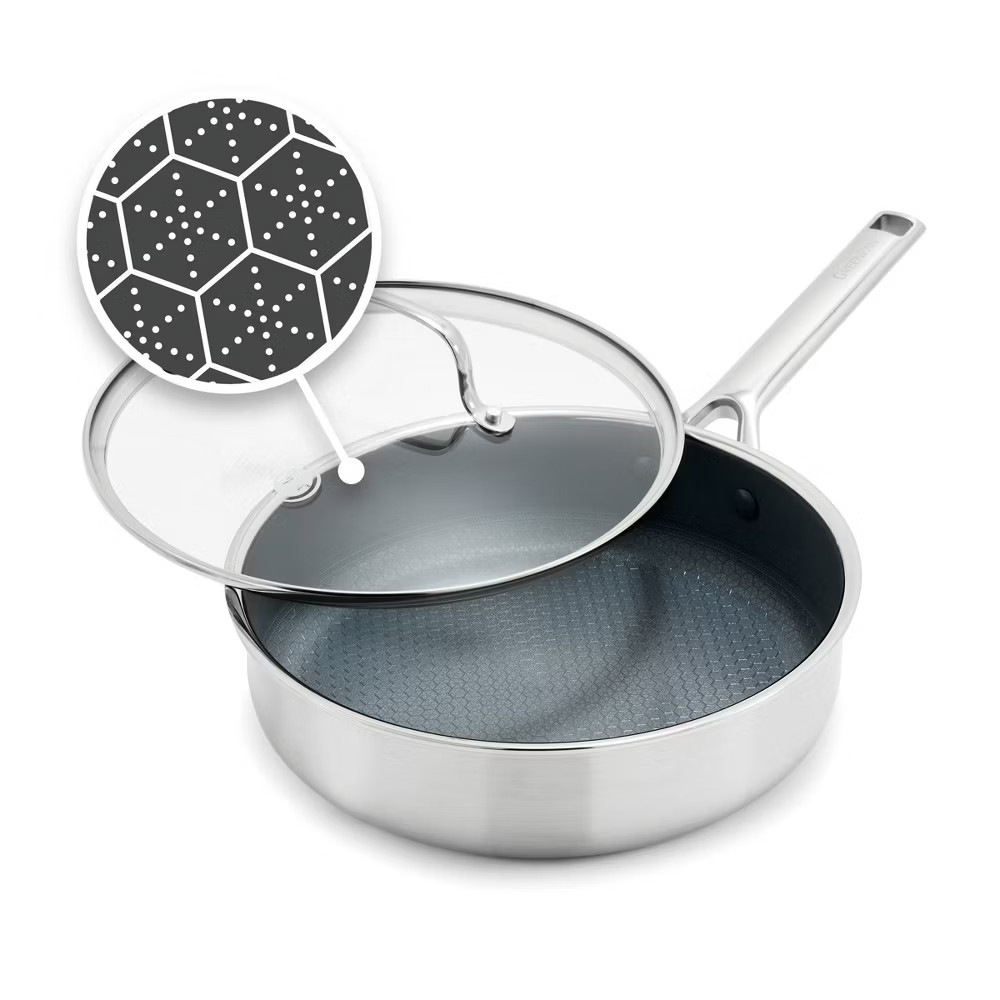 GreenPan Prism 5qt Hybrid Stainless Steel and Ceramic Nonstick
