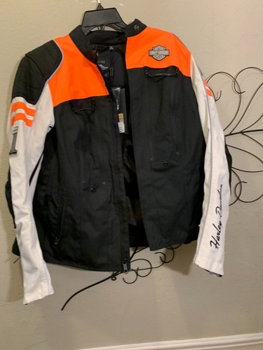 Harley Davidson Damen Reitjacke X-Large schwarz orange Ardmore belüftet