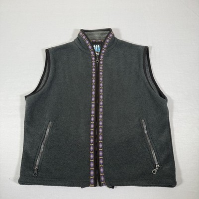 Vintage Alf Vest Mens Large Gray Fleece Riri Zip Up Aztec Outdoor