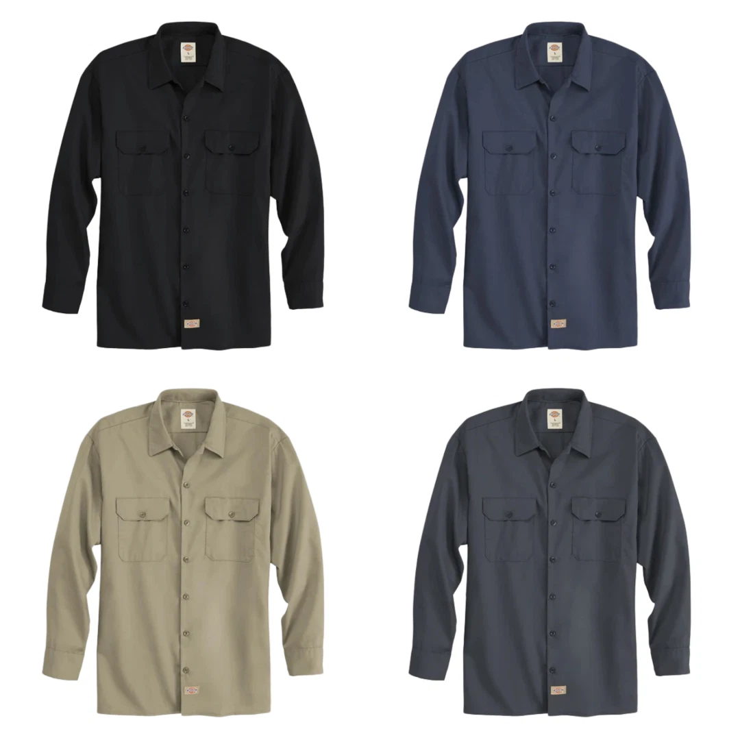 Chemise Dickies Homme - Bleue, 100% Coton, Taille M, Manches Longues, Occasion Très Bon État