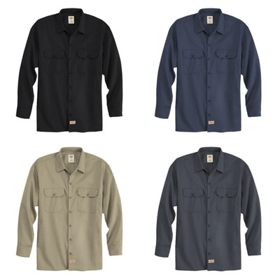 Dickies Men's Shirt Long Sleeve Traditional Button Front Uniform Work Shirt 574
