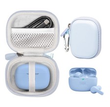 JBL Vibe Beam True Wireless Noise Cancelling Earbuds Blue Waterproof Case
