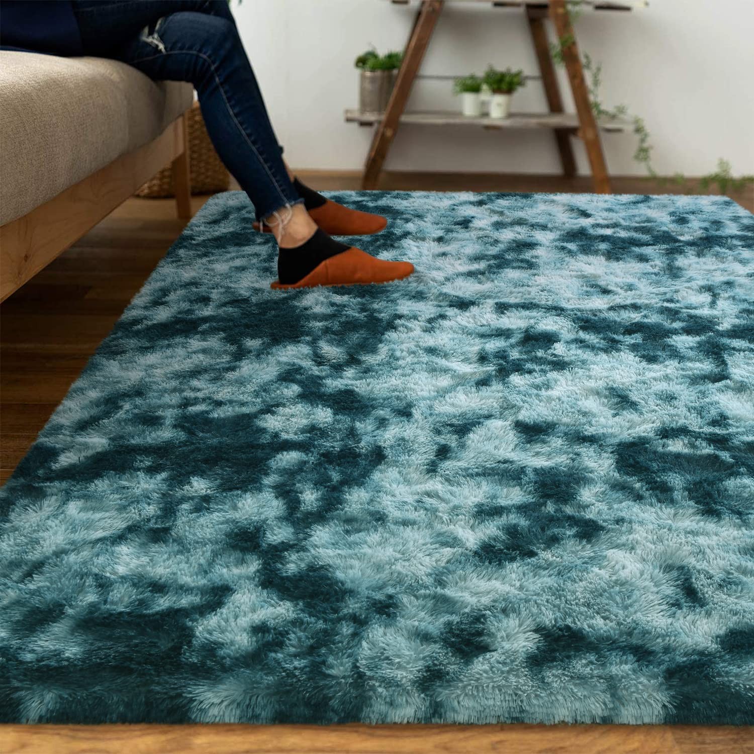 DweIke Super Soft Shaggy Rugs Fluffy Carpets, Tie-Dye for Living Room Bedroom