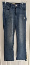 Democracy Women's Blue Denim Jeans Distressed Medium Wash 5-Pocket