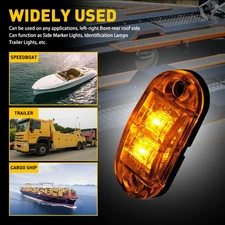 10pcs 2.5" Amber LED Car Truck Trailer RV Oval Clearance Side Marker Lights US
