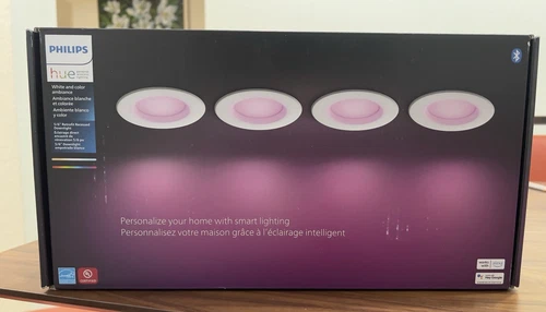 Philips Hue White and Color Ambiance 5/6" High Lumen Recessed Downlight (4-pack)