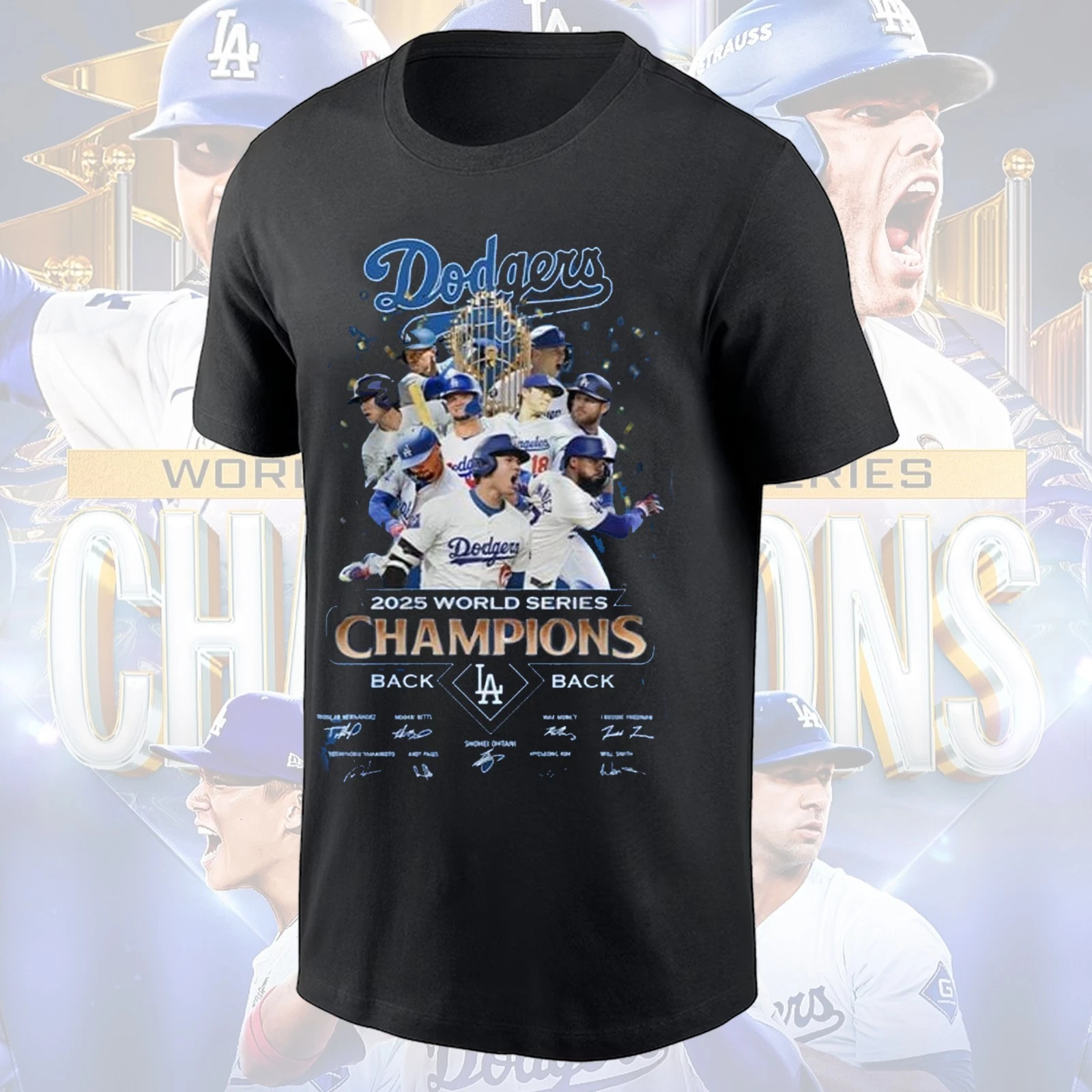 Los Angeles Dodgers World Series Champions Back-to-Back T-Shirt 2024-2025