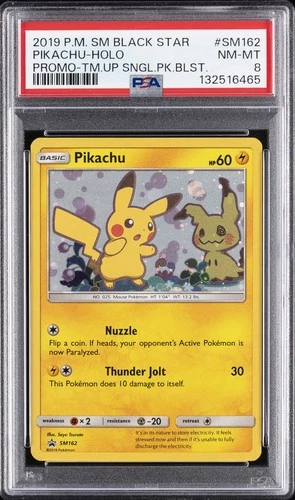 2019 POKEMON SM BLACK STAR PROMO TEAM UP SINGLE PACK BLISTERS PIKACHU-HOLO PSA 8