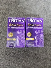 2pk..TROJAN BARESKIN STUDDED THIN TEXTURED LUBRICATED LATEX CONDOMS 10CT EXP2/26