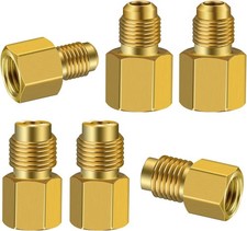 6 Pieces 6015 R134A Brass Refrigerant Tank Adapter to R12 Fitting Adapter 1/2 Fe