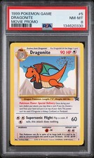 1999 POKEMON GAME MOVIE MOVIE PROMO #5 DRAGONITE PSA 8