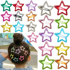 20 PCS Sparkling Star Hair Clips Snap Hair Accessories Non Slip Clips for Girls