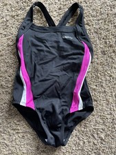 SPEEDO SWIMSUIT BLACK PINK GIRLS SIZE 6/7