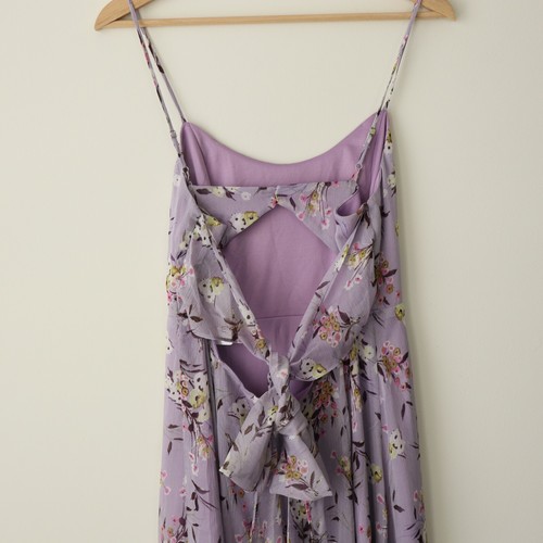 Fate Womens Dress Medium Purple Maxi Floral Side Slit Fairy Wedding Guest - Picture 3 of 9