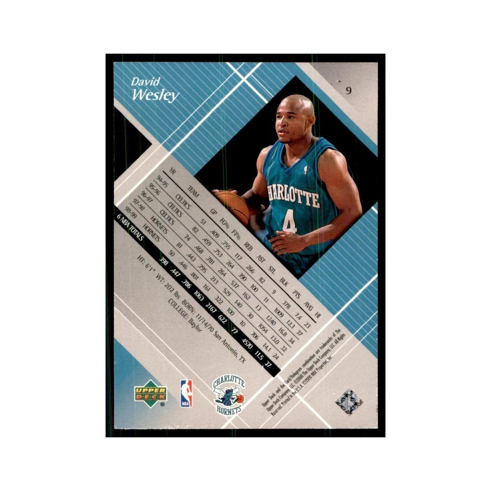 1999 Upper Deck Black Diamond David Wesley Hornets #9 - Image 2 of 3