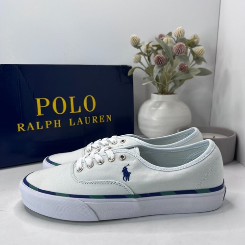 Polo Ralph Lauren Keaton Pony Low-Top Canvas Sneaker Light Blue Men 9.5D NWB