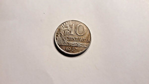 Sale! 1967 Brazil 10 Centavos, Free Shipping -  #C21555NQ 256