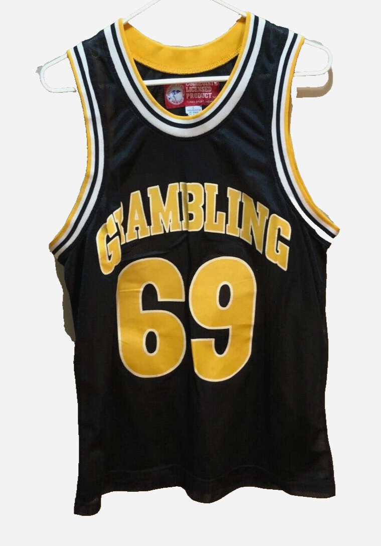 Grambling State Tigers #69 NCAA Vintage 90s Turbo Black SWAC Basketball Jersey L