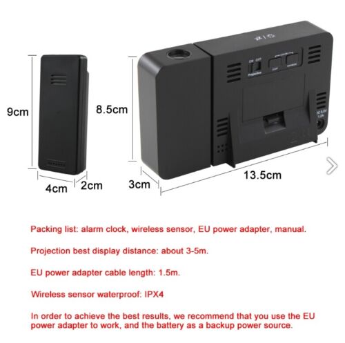 Desk Dual Alarm Clock LCD LED Digital Time Projection FM Radio Snooze Timer - Picture 3 of 6