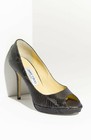 100% AUTHENTIC USED WOMEN JIMMY CHOO LUNA SNAKE EMBOSSED HEEL/PUMP US 7 — photo 1