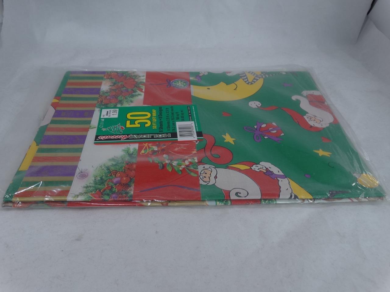 Vintage Christmas Wrapping Paper Cleo Gift Wrap Holiday 50 Sq Ft 8 Sheets Ames