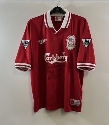 Liverpool Owen 18 Signed Home Football Shirt 1996/98 Adults XL