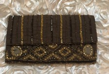 K. Malhan Beaded Sequin Clutch Evening Bag  Unique  Stunning