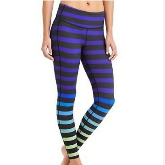 Athleta Womens High Rise Bold Stripe Chaturanga Leggings Size XXS
