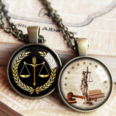 Justice Necklace, Justice Pendant, Lawyer Necklace, Female