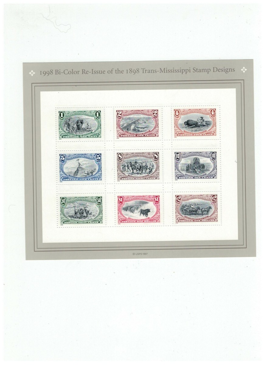 Scott#3209, Trans Mississippi Cent., Pane of 9 Stamps-1998