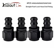 4pcs 4AN/6AN/8AN/10AN/12AN Straight Push Lock Hose End Fitting Fuel Line Adaptor