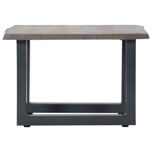 Akazie Massiv Couchtisch Baumkante Grau 60x60cm Baumstamm Wohnzimmer vidaXL - Bild 3 von 12
