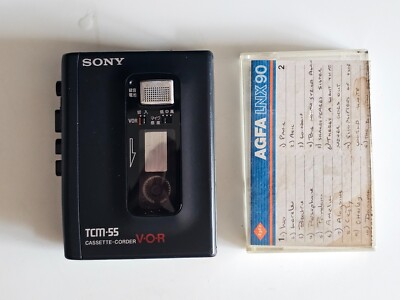 Super rare SONY TCM-55 CASSETTE RECORDER Working +Free cassette