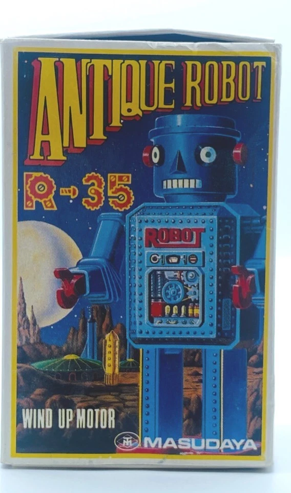 Vintage Tin Toy 6" Non Stop Wind Up Robot Japan, Masudaya Corp '97 COA, ALL Mint - Image 2 of 4