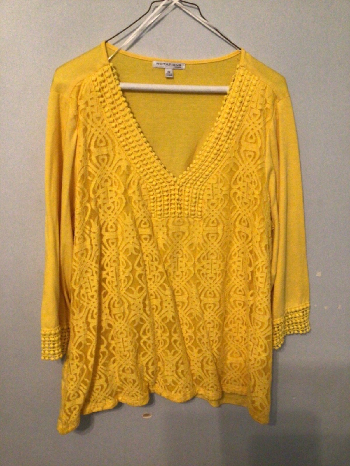 Women's Notation Polyester Blend Knit 3/4 Sleeve … - image 1