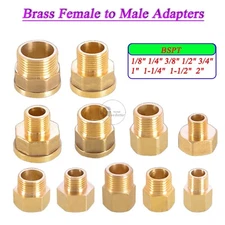 BSPT Adapters Brass Female to Male Reducing Fittings Exten in Joint 1/8" to 2"