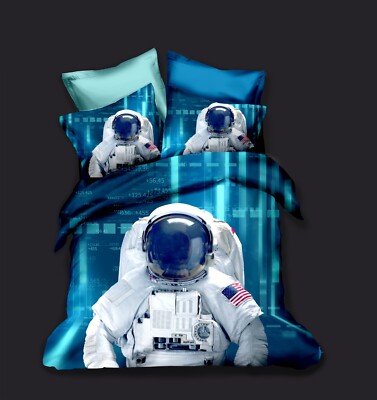 3D Astronaut Raumschiff Muster Quilt Cover Set Bettwäsche Sets Kissenbezüge 64