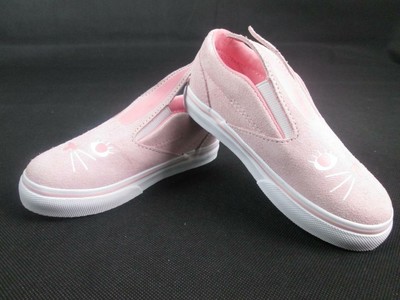 pink and white van shoe