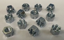 M6 - M30, Hexagon Slotted Castle Nuts, Bright Zinc Plated.