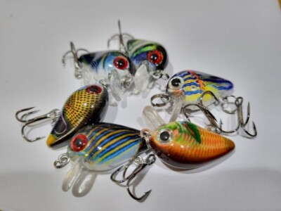 6 Ultralight Micro Wobbler Crankbait Fishing Lures 1-1/4'' Minnow Hard Body Baits