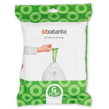 Brabantia Pack Of 40 Perfect FIT Bin Bags Liners Size G 23-30L Extra Strong
