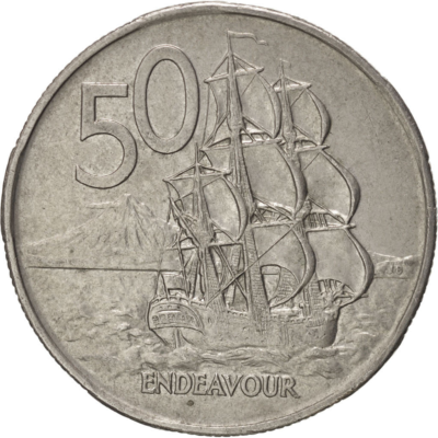 50セント 古銭 New Zealand 50 Cents Coin | Captain James Cook | HMS Endeavour