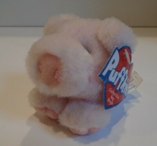 Puffkins Percy the Pink Pig Plush Stuffed Swibco Retired Vintage Keychain