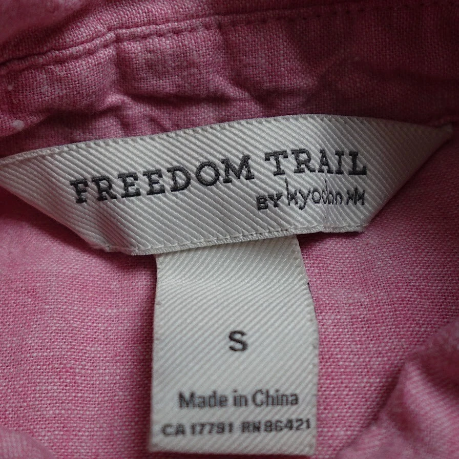 Vestido Freedom Trail para mujer pequeño rosa hasta la rodilla 55 % lino manga corta Foto 2 de 4