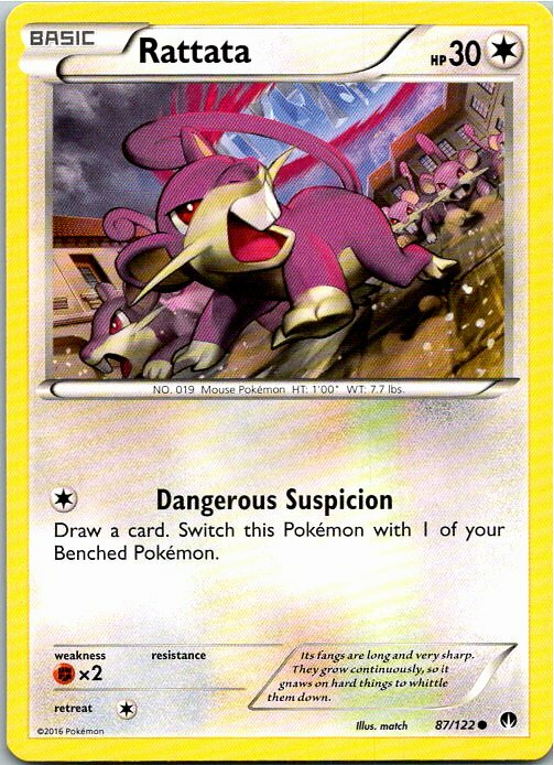 Rattata 87/122 Common Regular Pokemon XY Breakpoint Mint