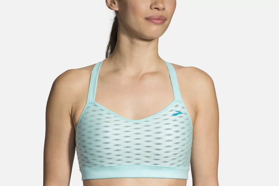 NEW! Brooks UPRISE Crossback Moving Comfort Bra Color Ice Mesh X-Small  30AB-32A